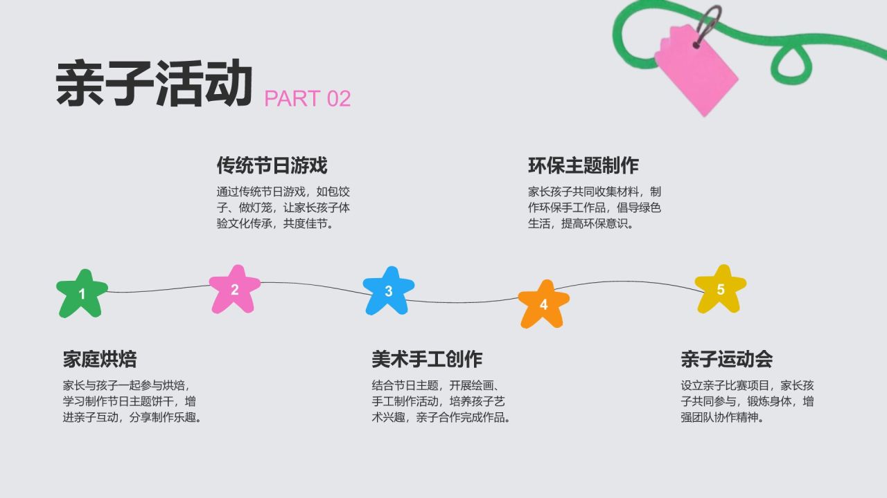 绿色卡通风幼儿园节日活动策划PPT模板