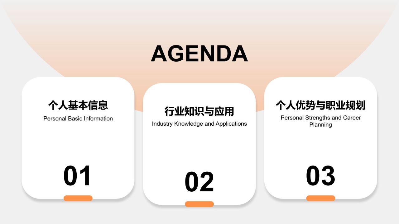 橙色商务风应届生求职简历PPT模板