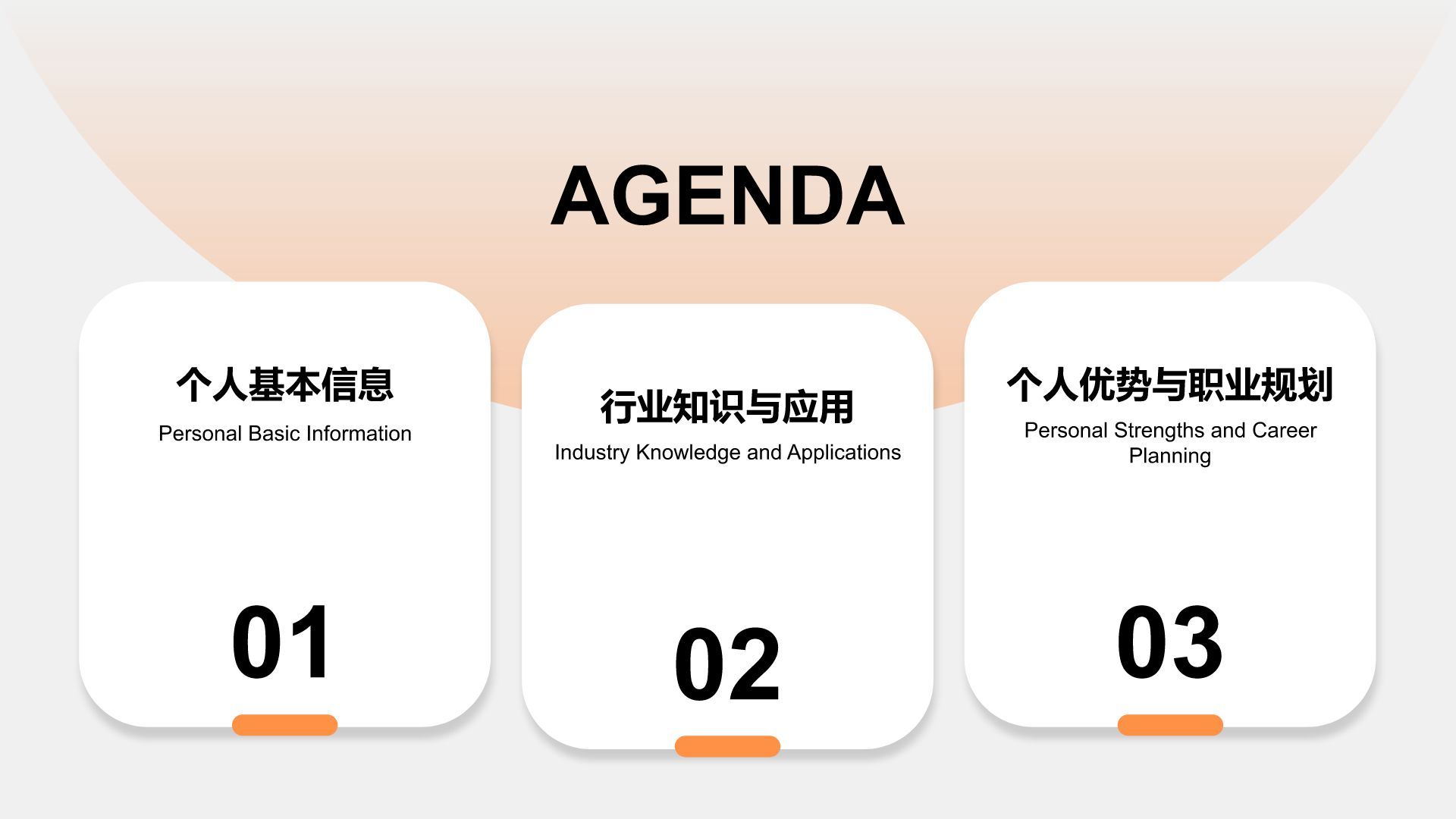 橙色商务风应届生求职简历PPT模板