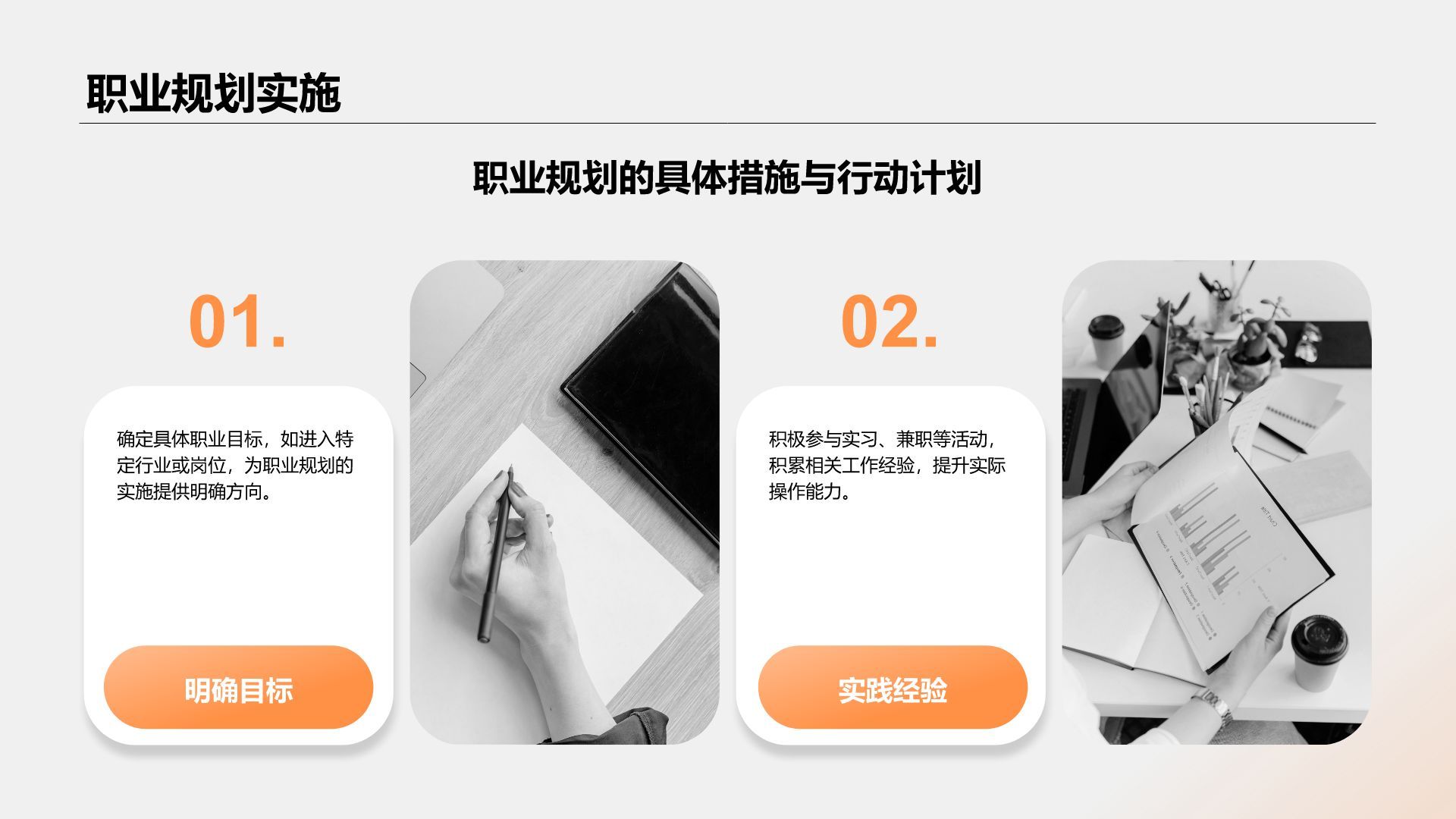 橙色商务风应届生求职简历PPT模板