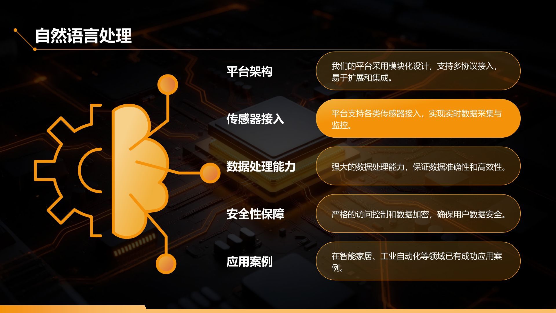 橙色科技风通用科技行业产品发布会PPT模板