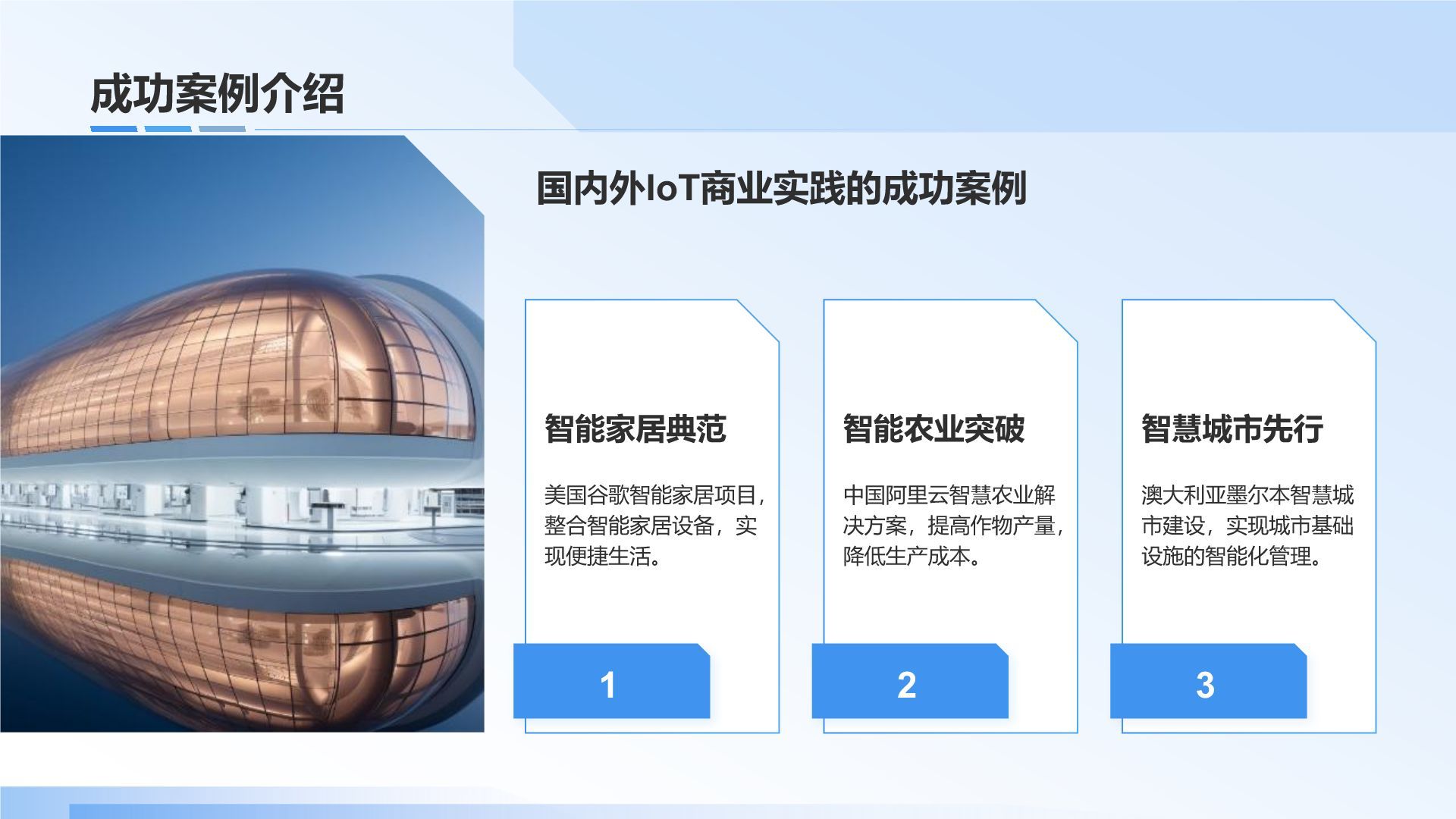 蓝色科技风IoT生态系统的构建与商业实践PPT模板