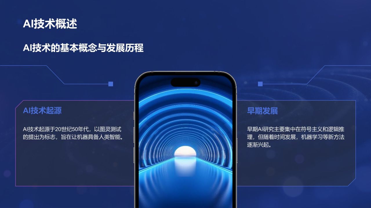 蓝色科技风重塑未来：AI驱动的数字化转型路径PPT模板