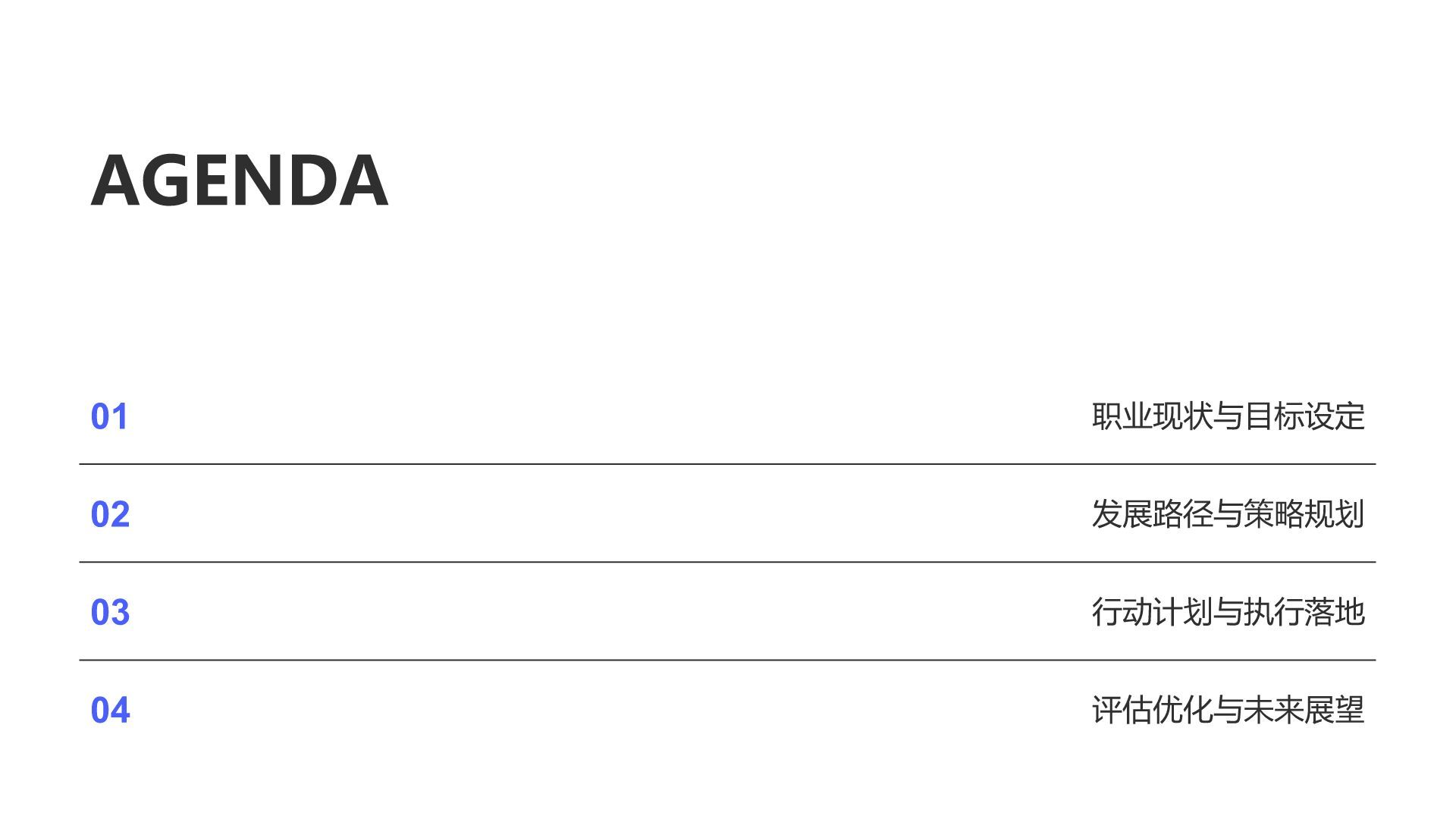 蓝色简约风未来三年职业发展规划PPT模板