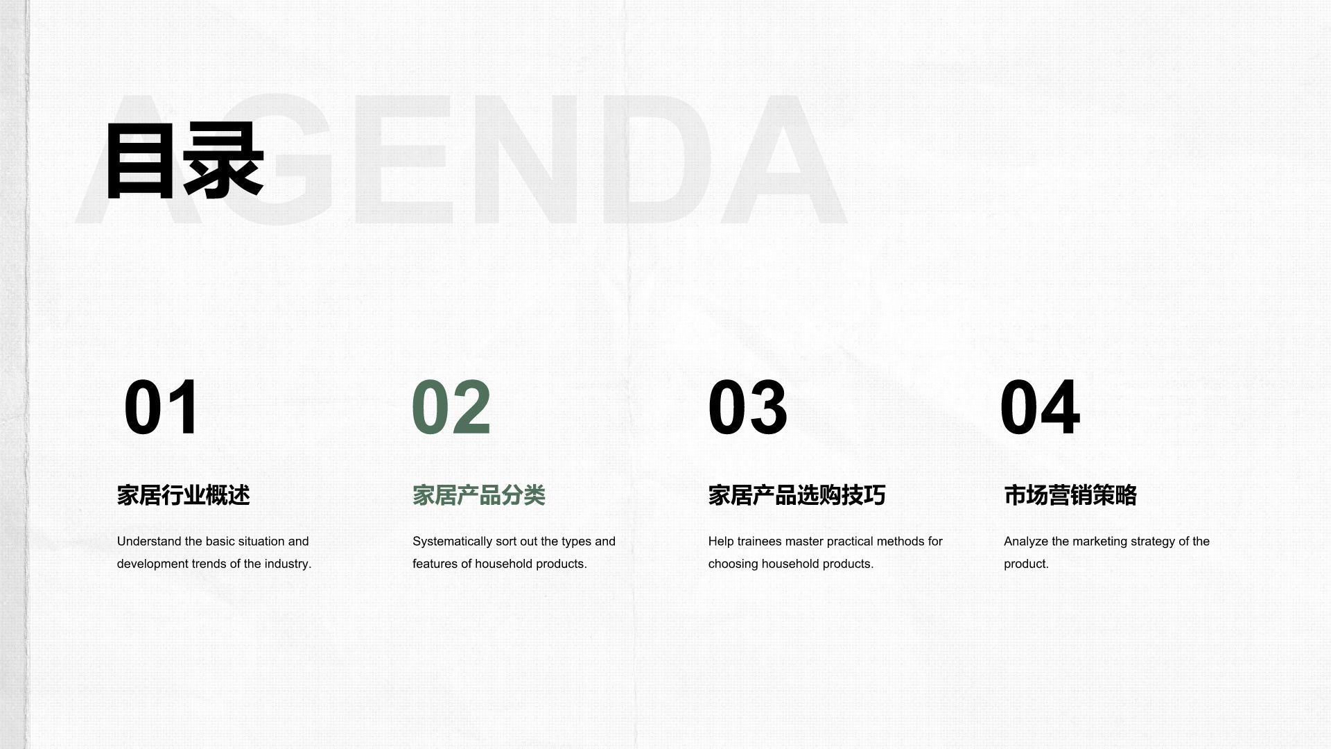 绿色商务风家居产品知识培训课件PPT模板