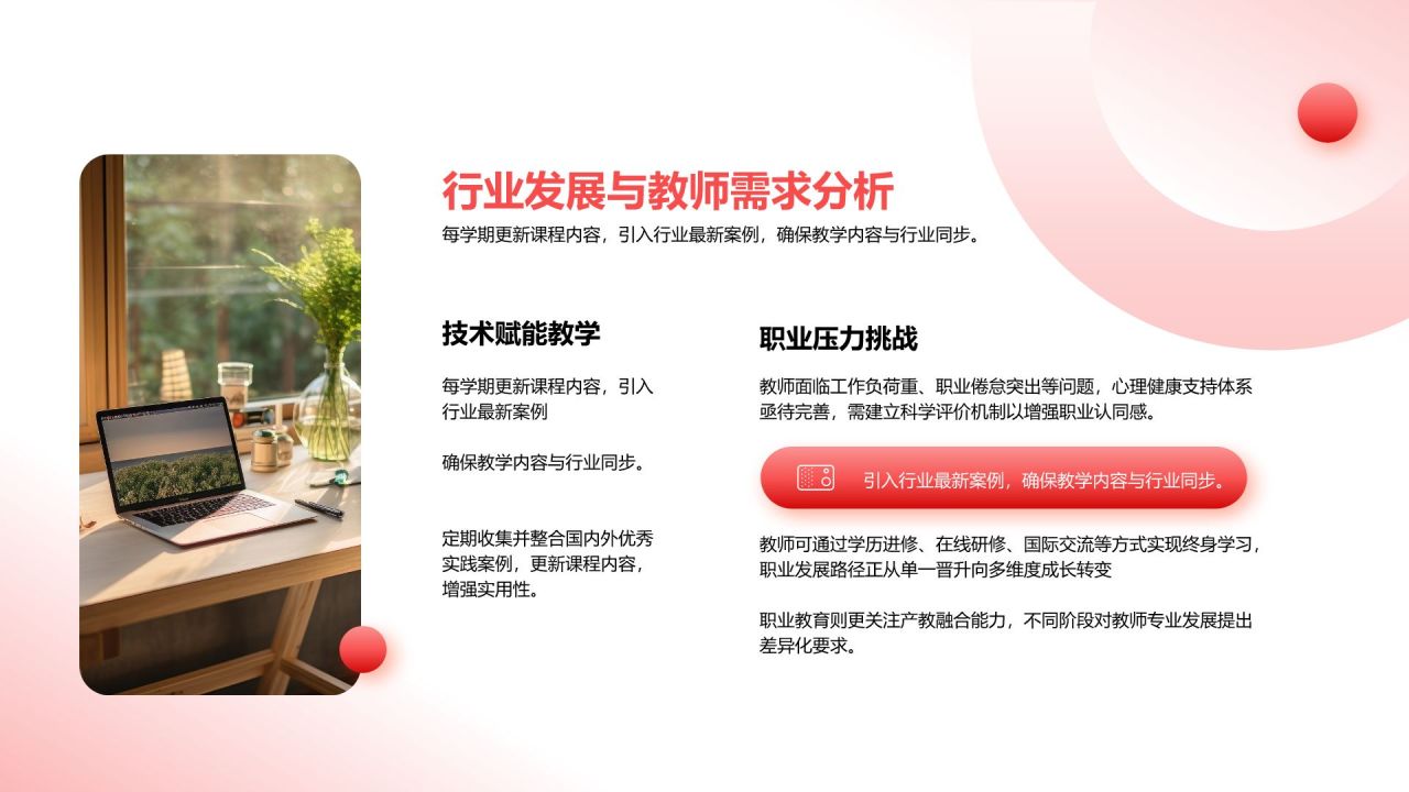 红色3D风教师成长计划汇报PPT模板
