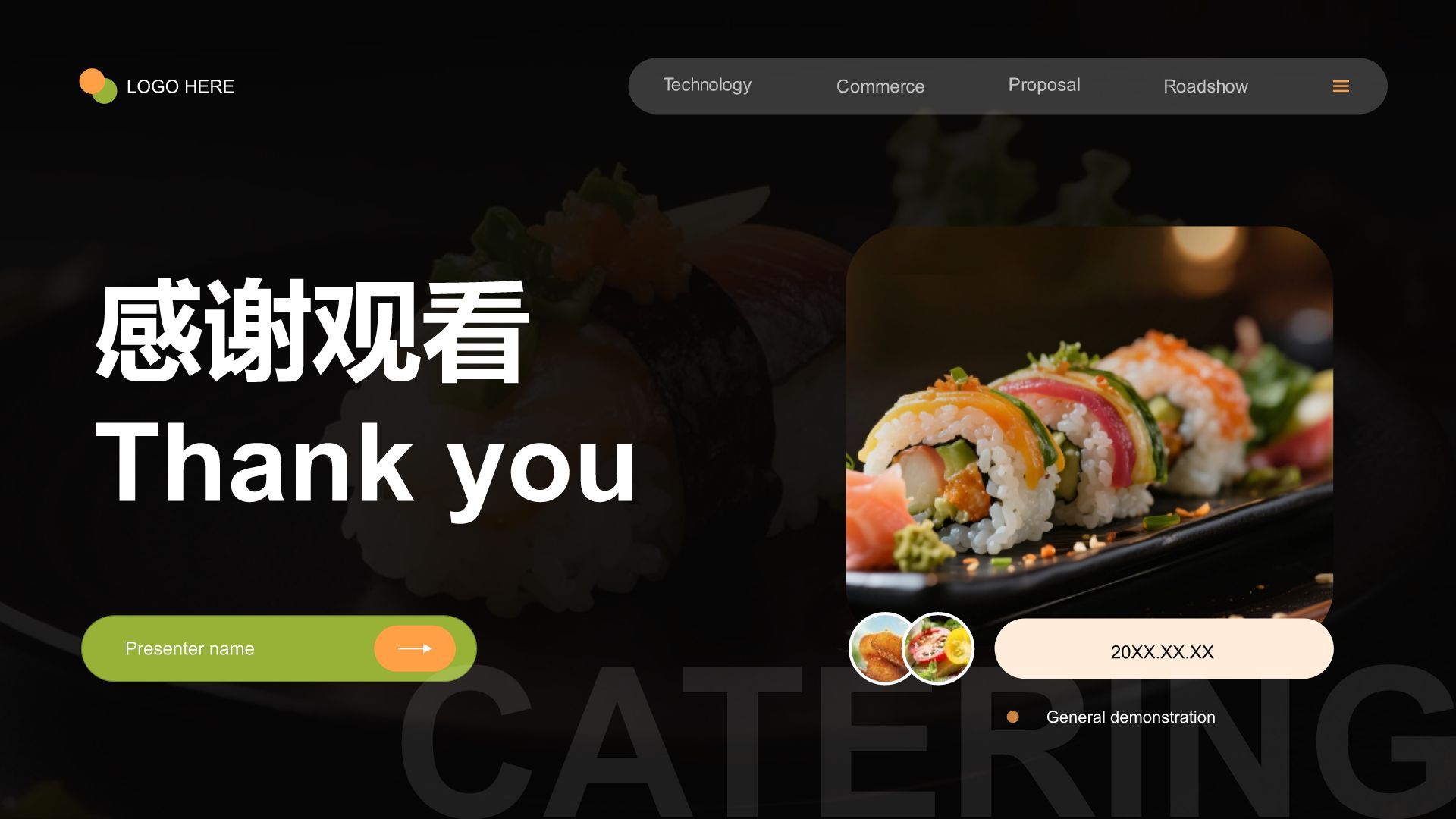 橙色商务风餐饮服务流程培训PPT模板