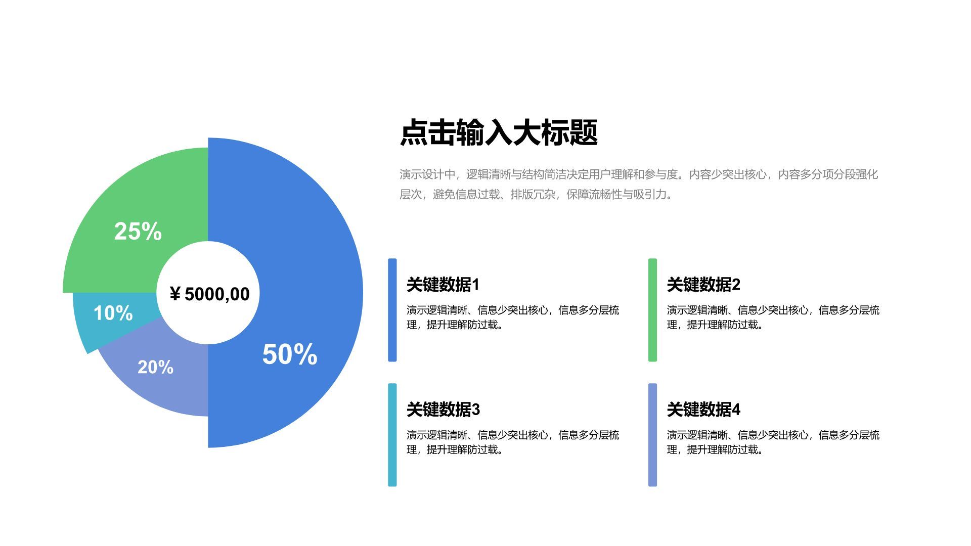 蓝色商务风通用行业总结汇报数据综合图表合辑PPT模板