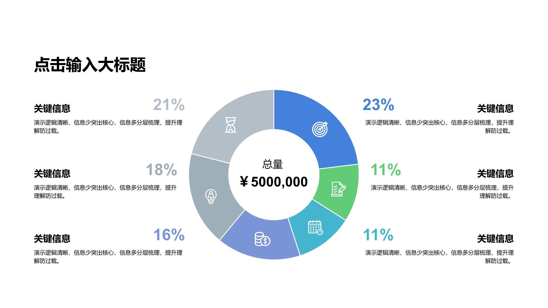 蓝色商务风通用行业总结汇报数据综合图表合辑PPT模板