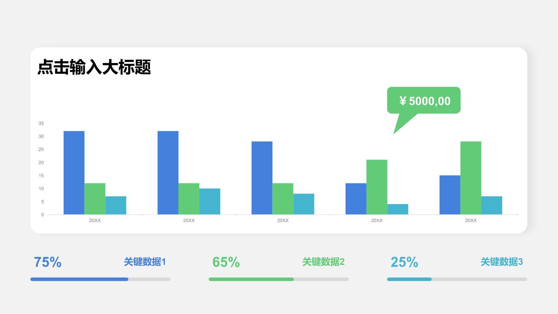 蓝色商务风通用行业总结汇报数据综合图表合辑PPT模板