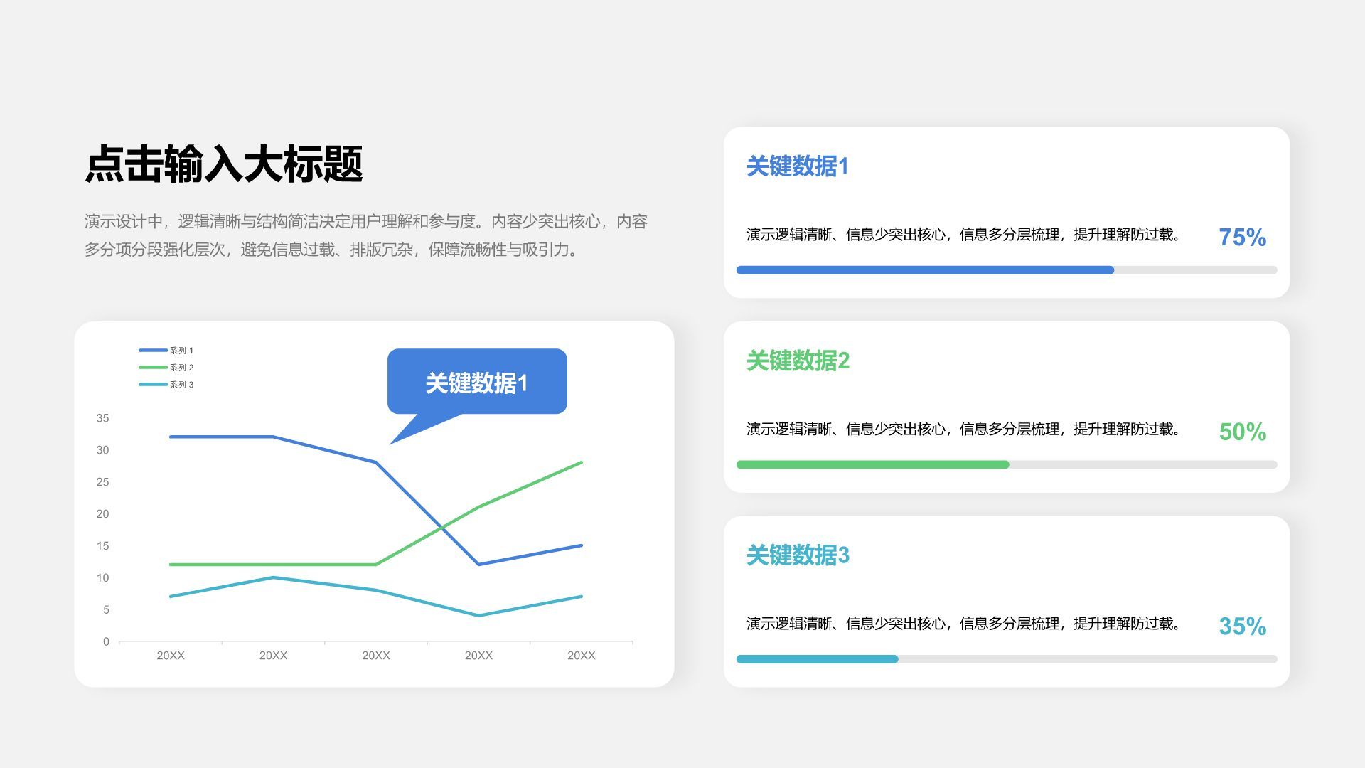 蓝色商务风通用行业总结汇报数据综合图表合辑PPT模板
