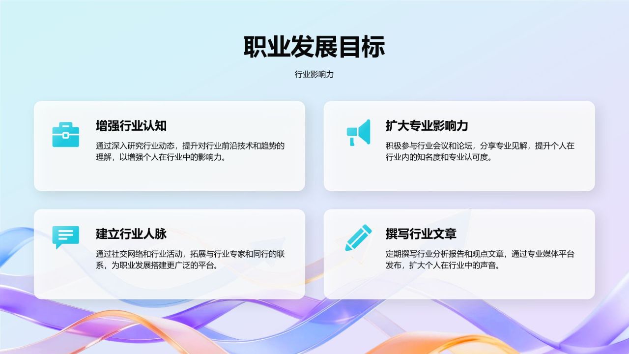 蓝色简约风年终个人绩效总结PPT模板