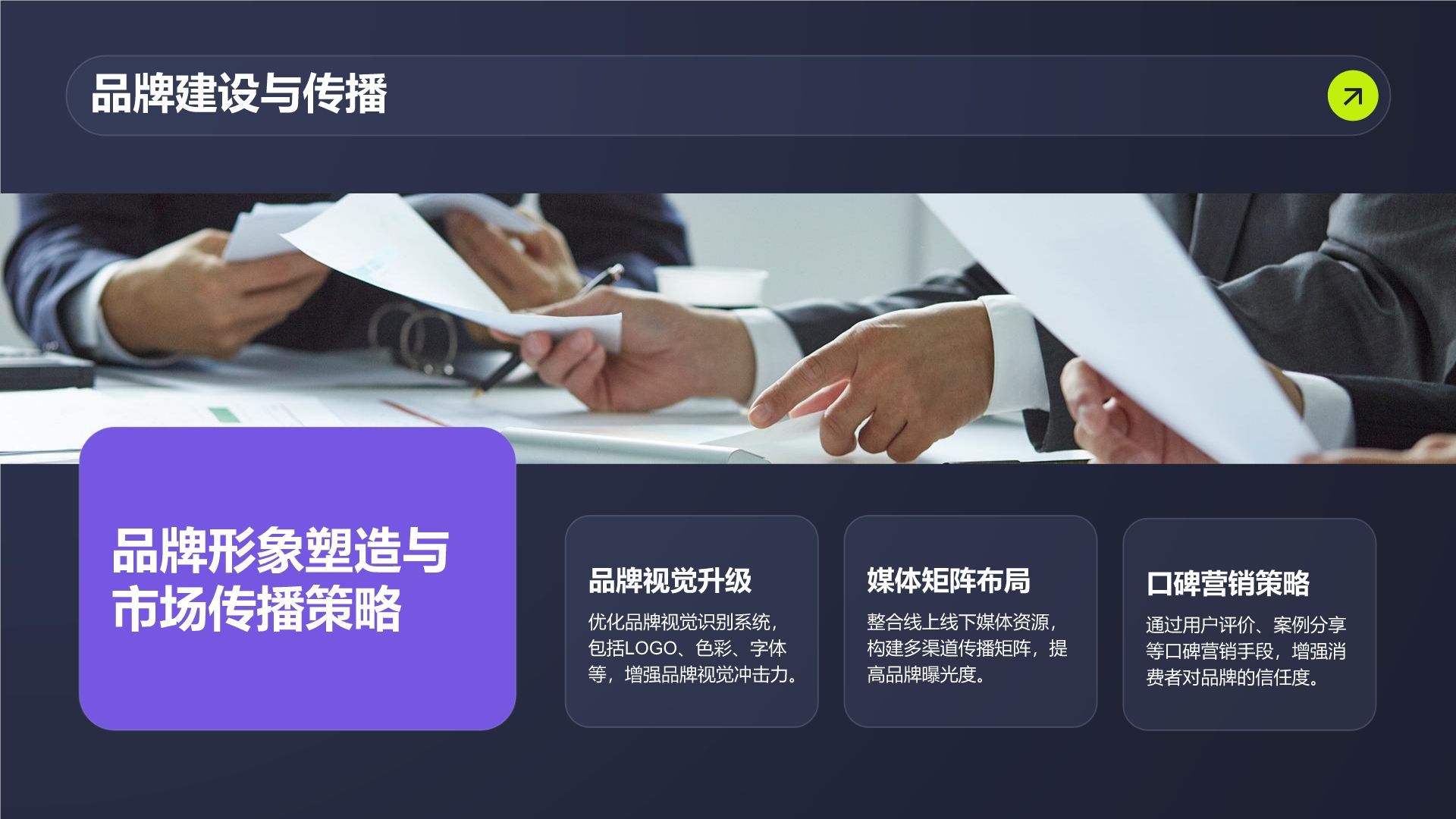 紫色商务风管理层年终经营总结PPT模板