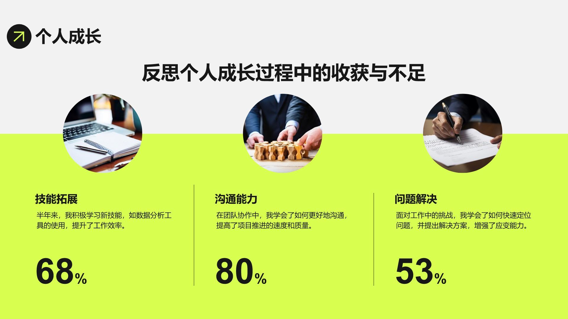 绿色商务风岗位履职半年总结PPT模板