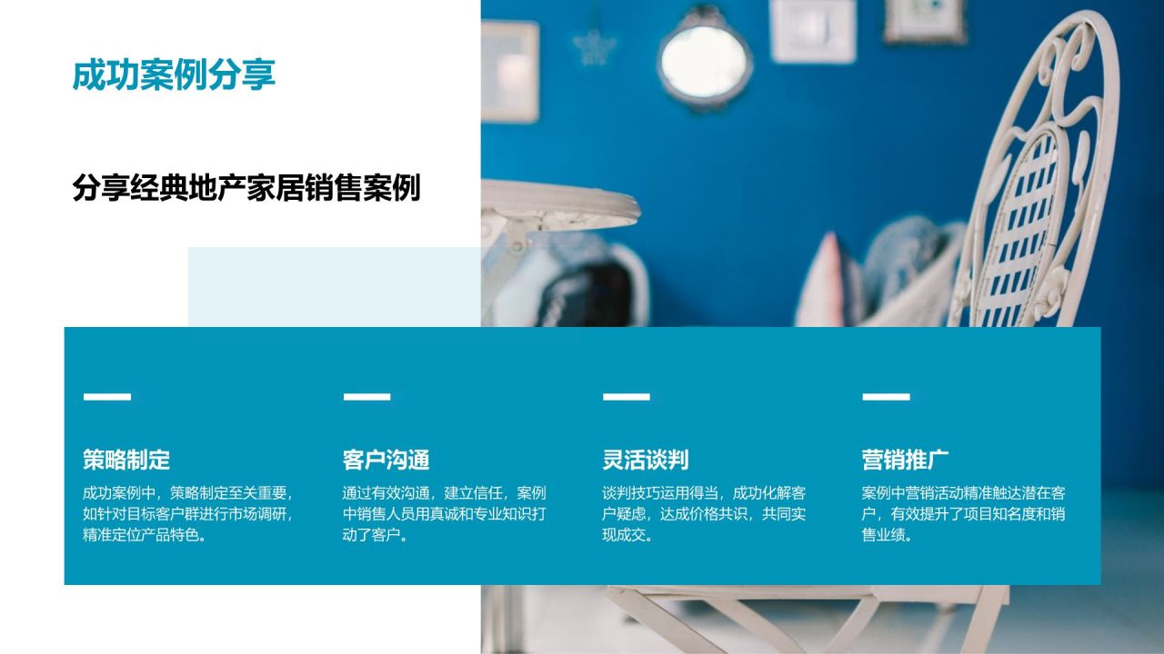蓝色商务风地产销售技巧实训PPT模板