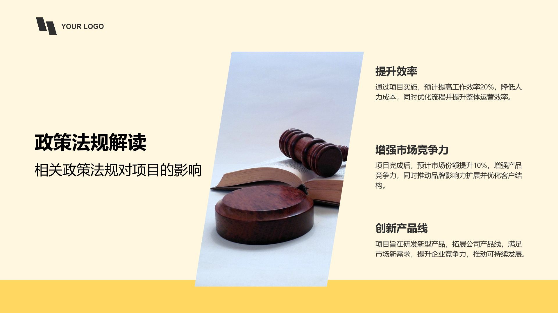 黄色商务风新项目立项申请汇报PPT模板