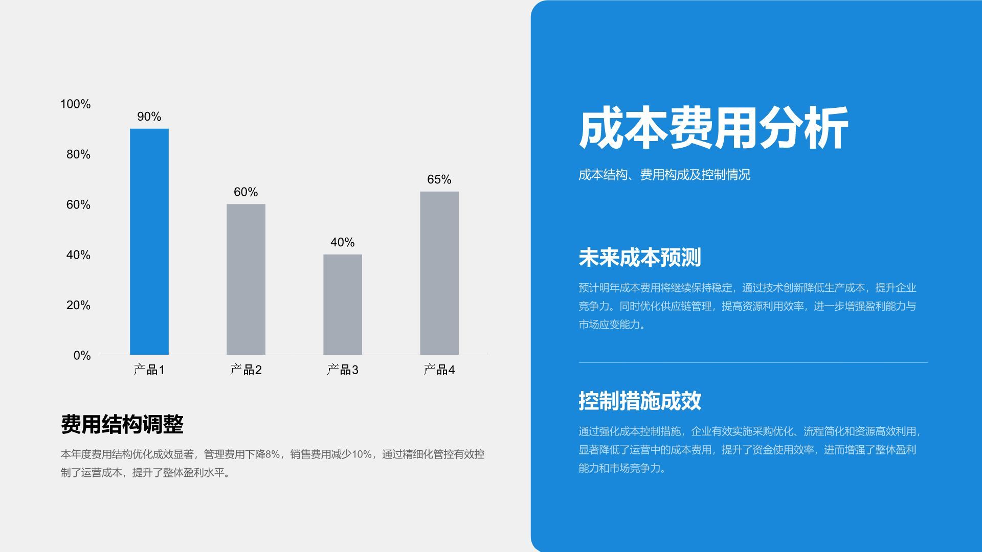 蓝色商务风财务年终总结与预算规划PPT模板