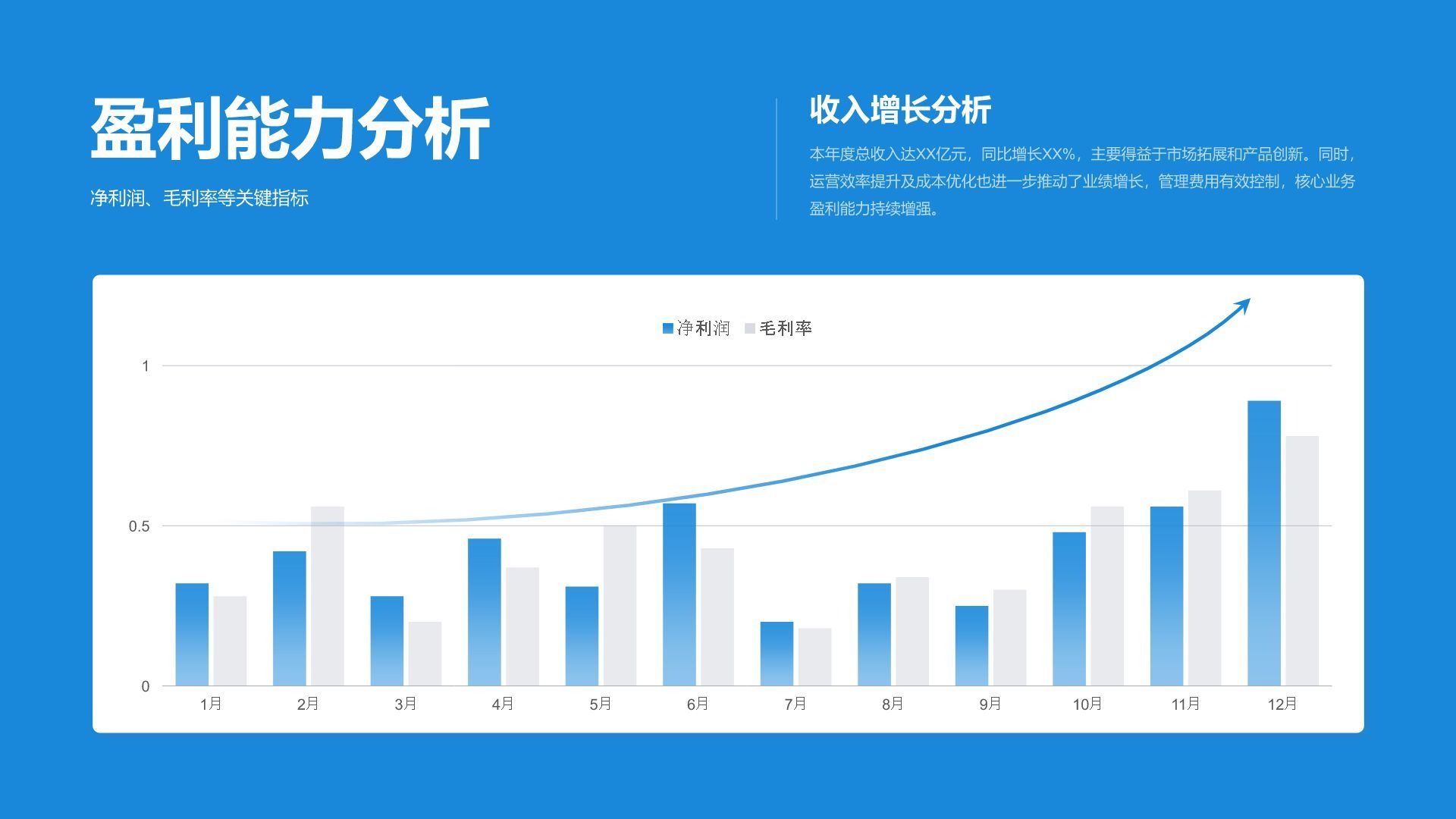 蓝色商务风财务年终总结与预算规划PPT模板