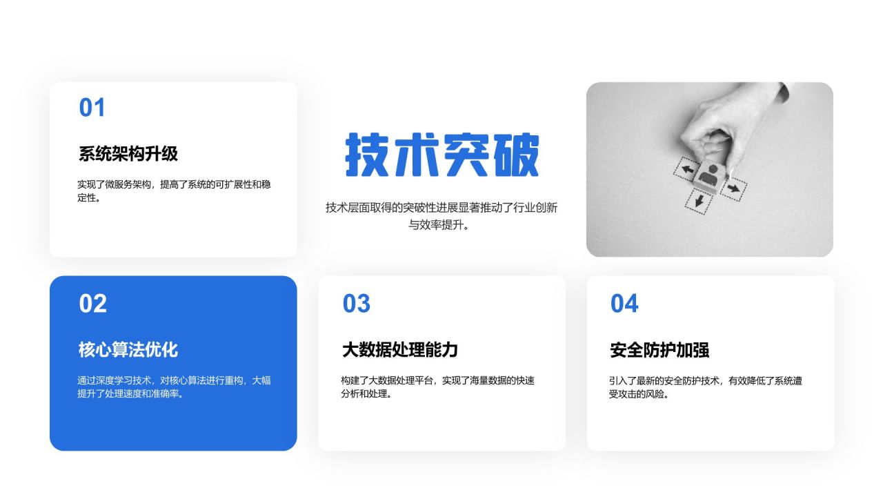 蓝色简约风研发部门年终项目总结PPT模板