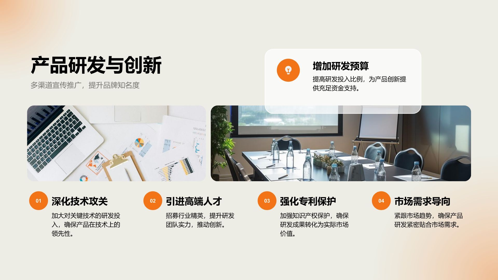 橙色渐变风年终销售业绩汇报PPT模板