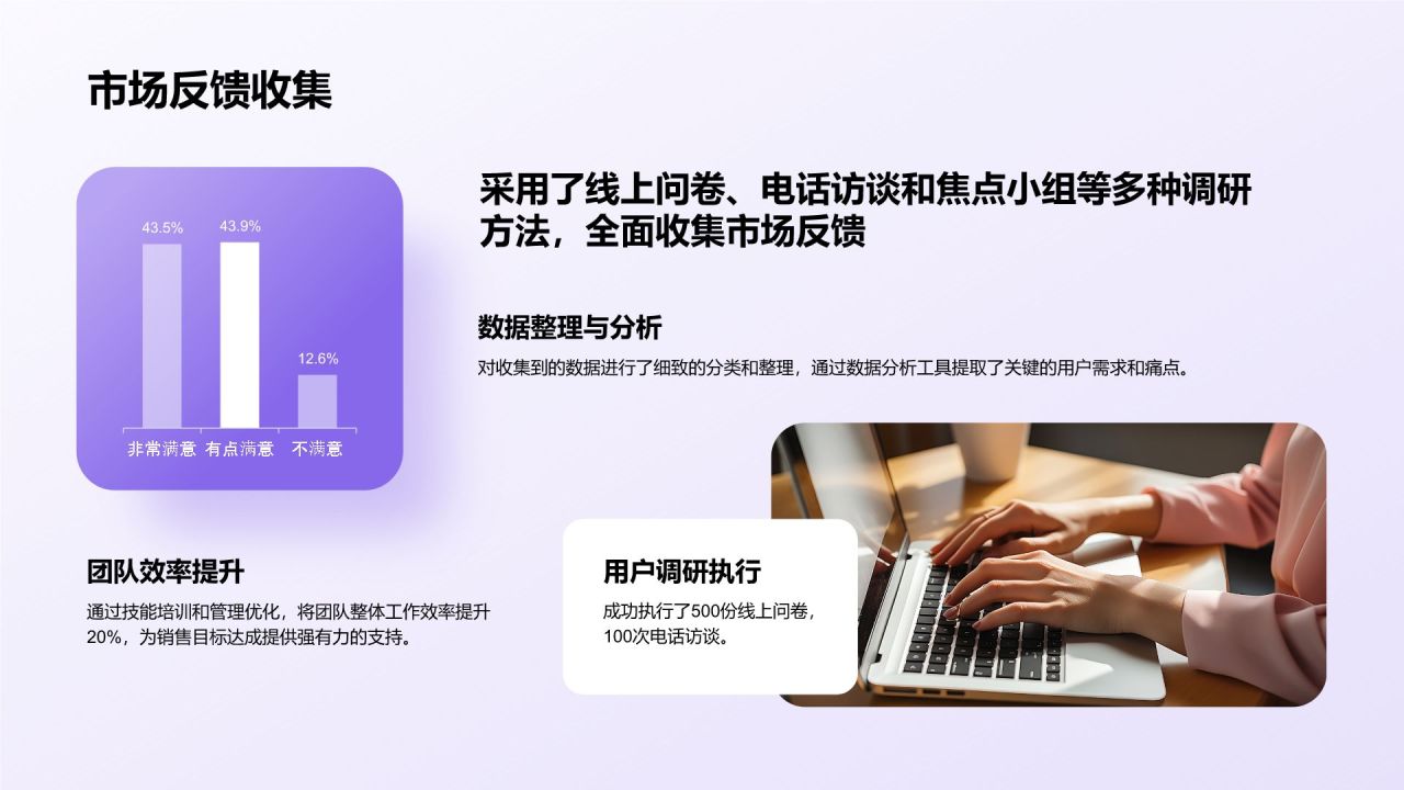 蓝色渐变风年度部门工作亮点总结PPT模板