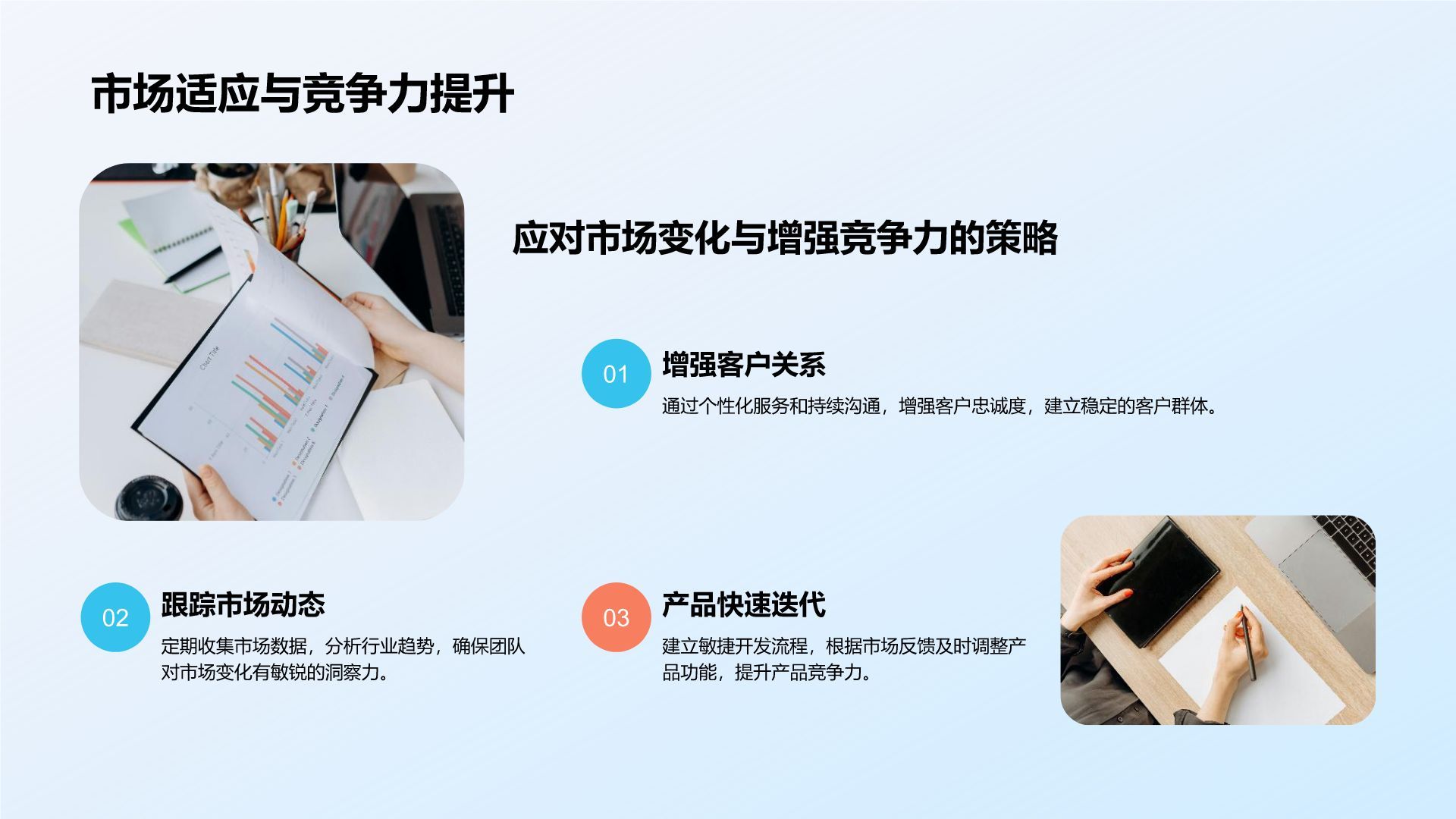 蓝色3D风团队绩效复盘与提升方案PPT模板