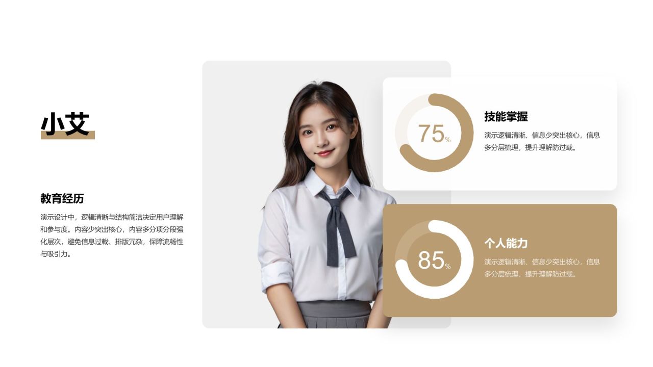 橙色简约风自我介绍图示合集PPT模板