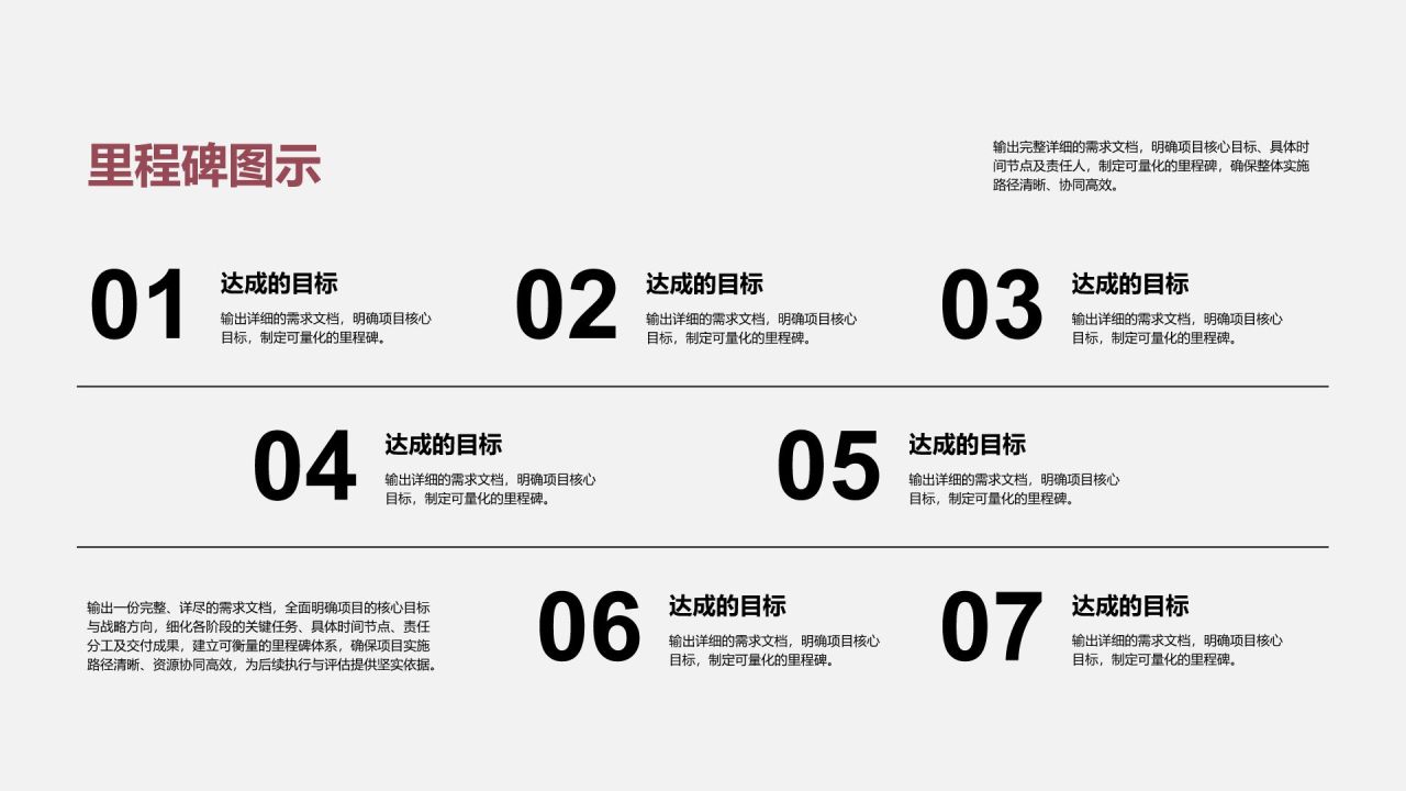 红色商务风里程碑 MilestonesPPT模板