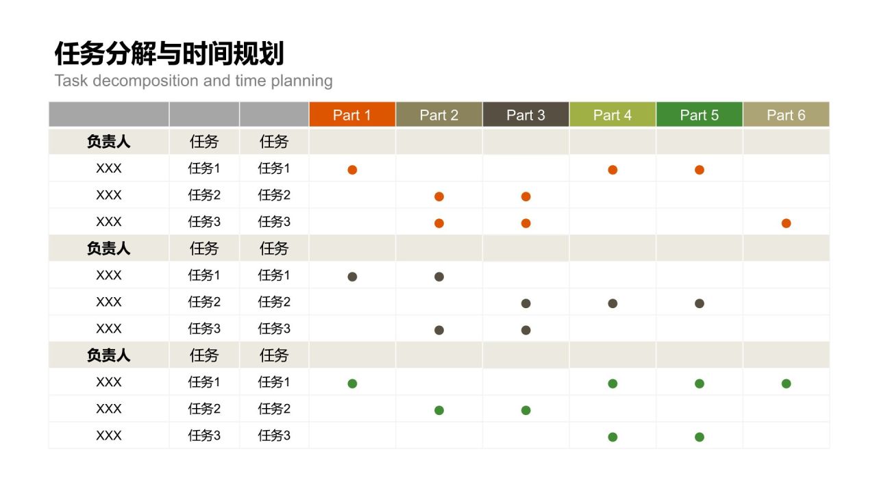 橙色扁平风甘特图 Gantt ChartPPT模板