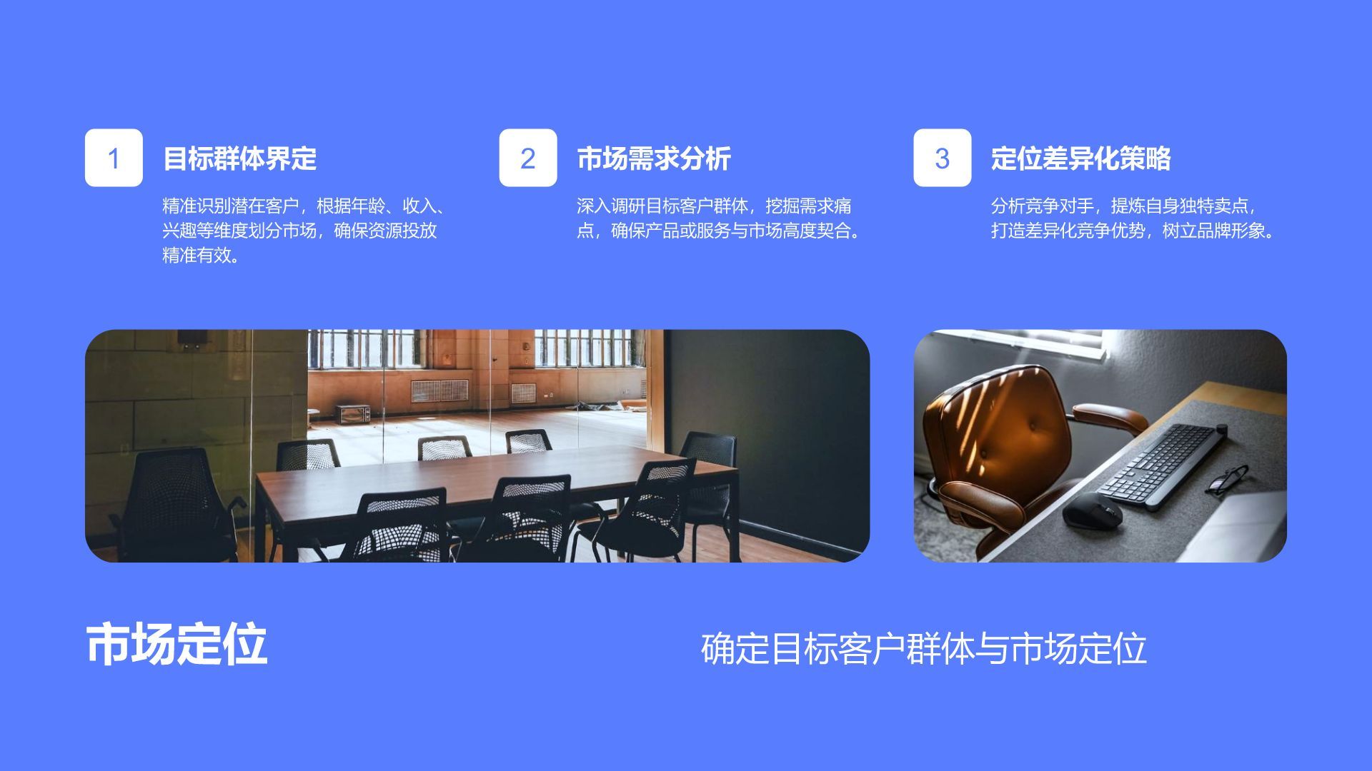 蓝色商务风商业模式展示与汇报PPT模板