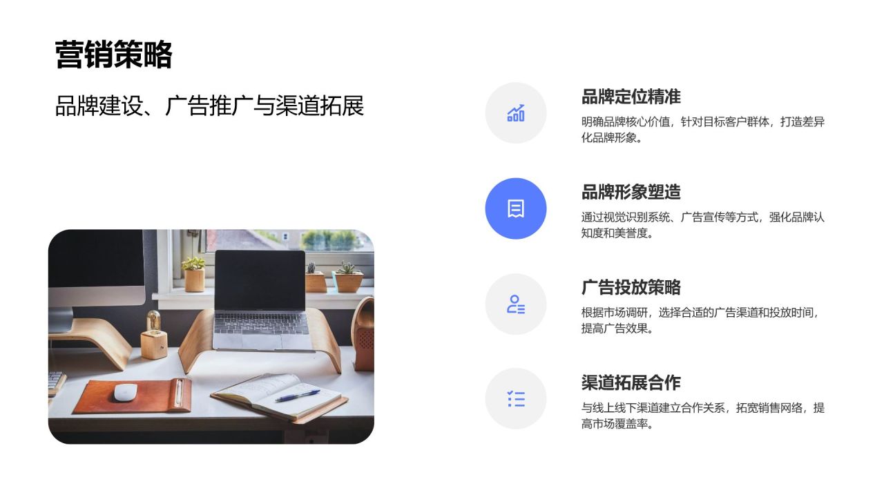 蓝色商务风商业模式展示与汇报PPT模板