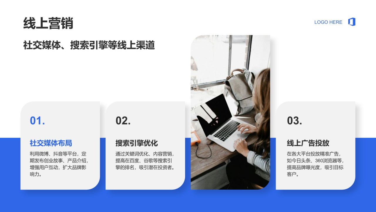 蓝色商务风创业融资路演方案PPT模板