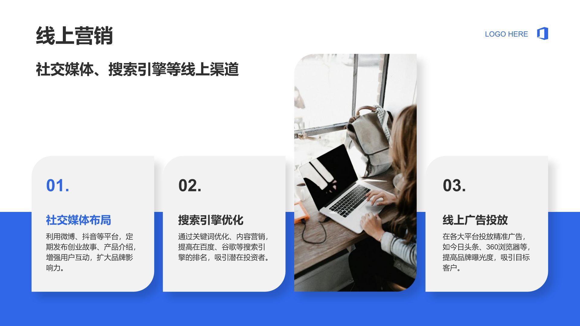 蓝色商务风创业融资路演方案PPT模板