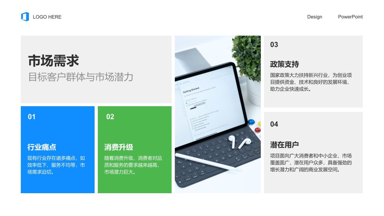 蓝色商务风投资人项目路演PPT模板