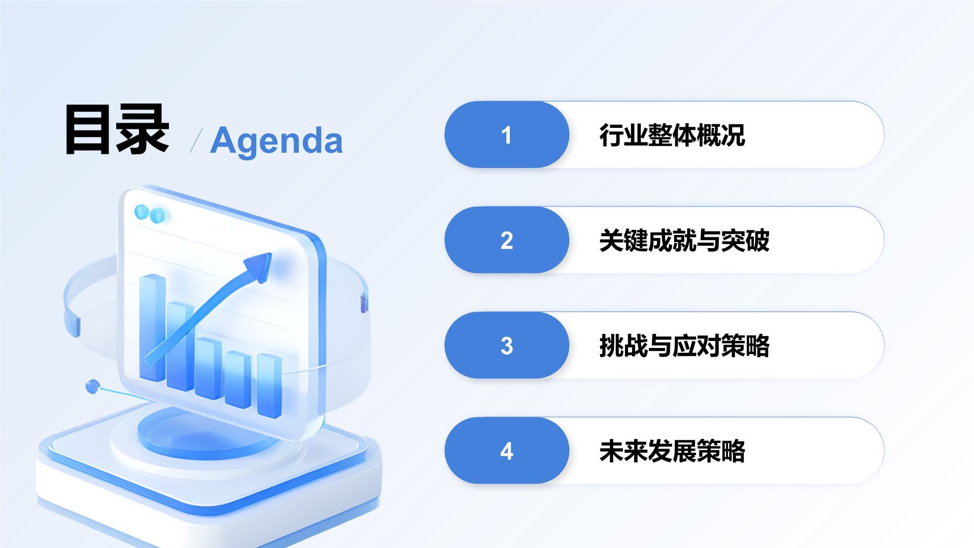 蓝色3D风2025年度工作总结PPT模板