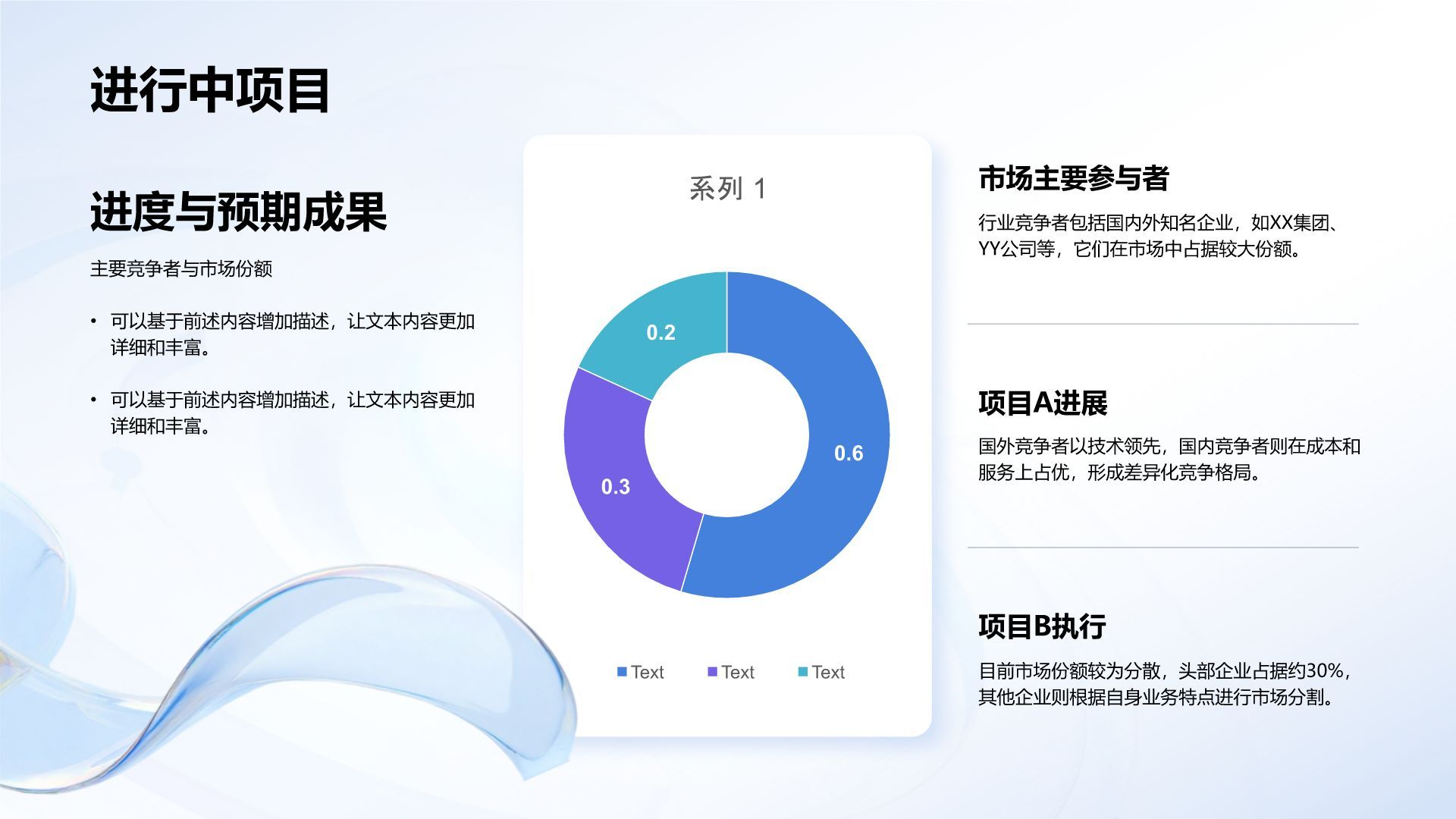 蓝色3D风2025年度工作总结PPT模板