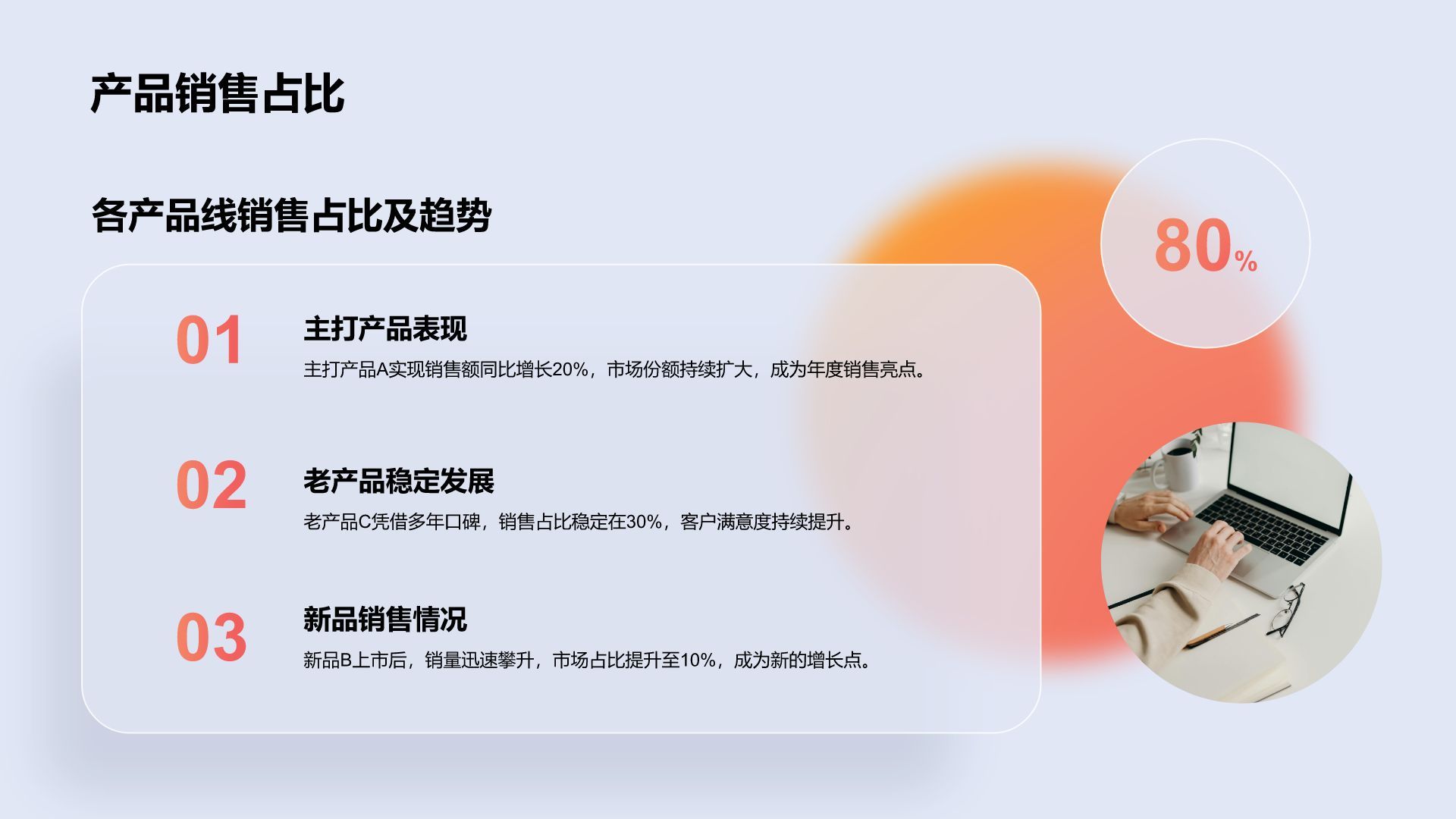 红色渐变风年终销售业绩汇报PPT模板