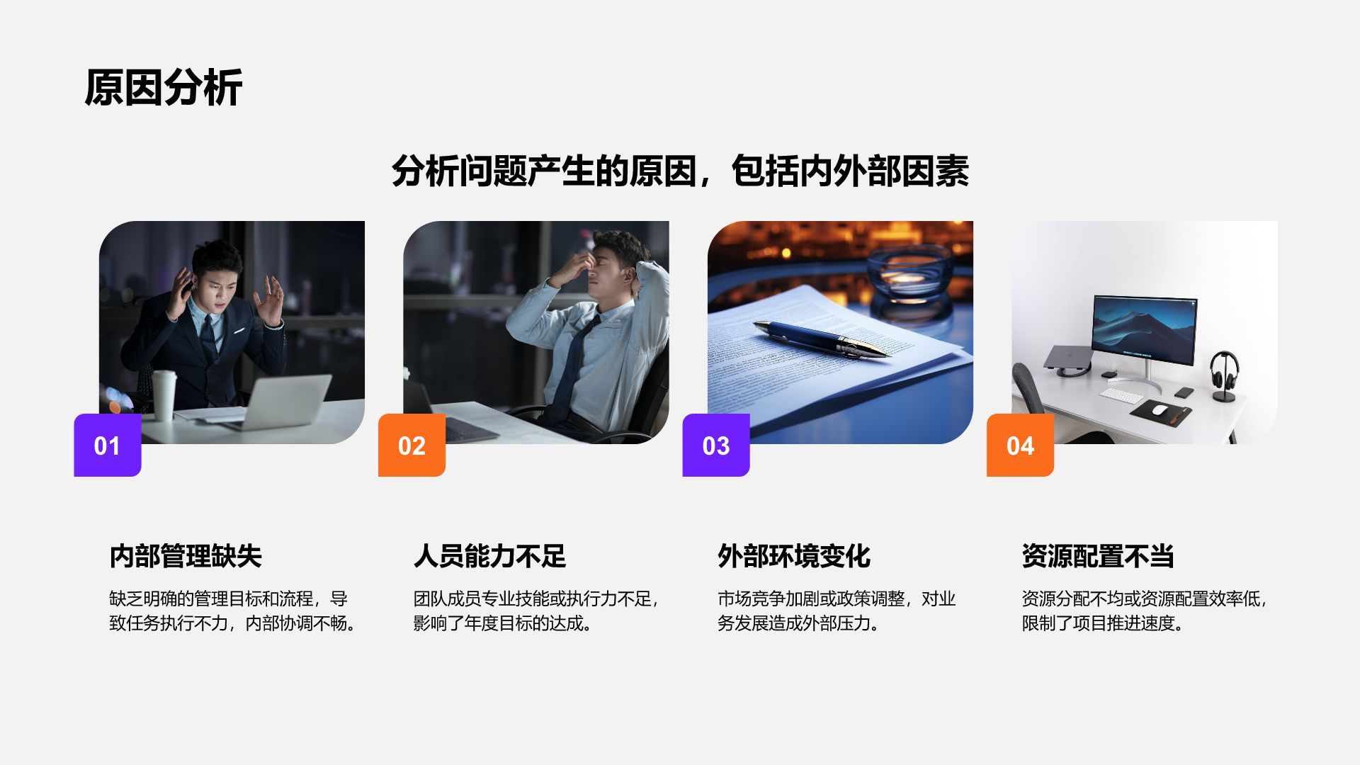 紫色商务风20XX年度目标完成情况总结PPT模板