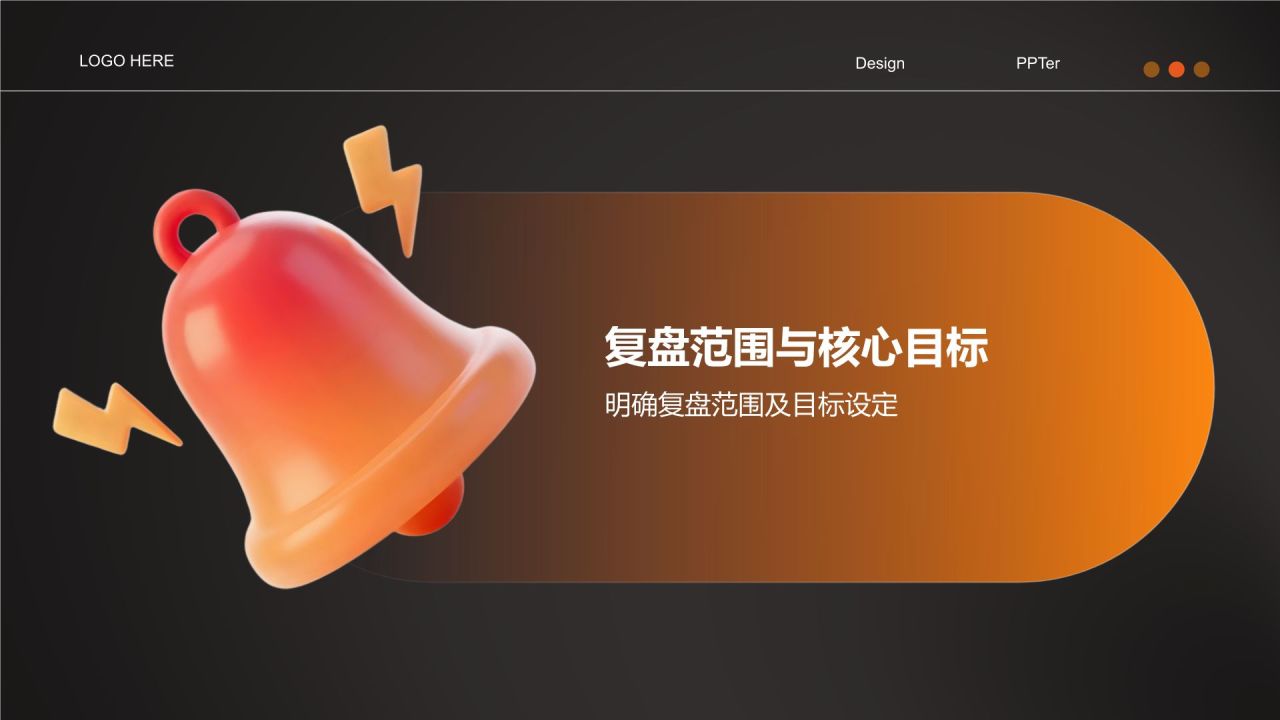 橙色3D风团队绩效复盘与提升方案PPT模板