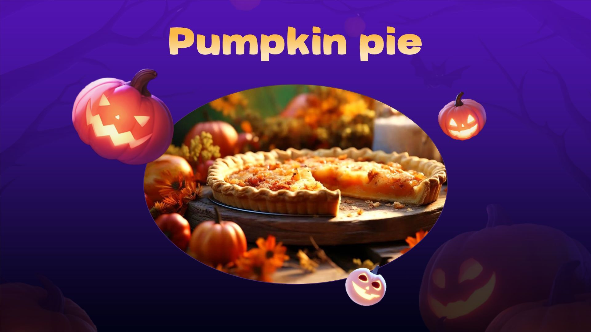 紫色手绘风万圣节英语课件小游戏PPT模板