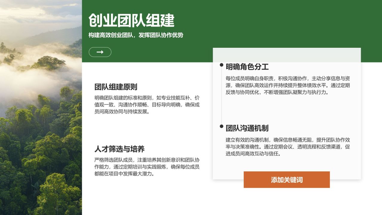 绿色简约风创新创业通用计划书PPT模板