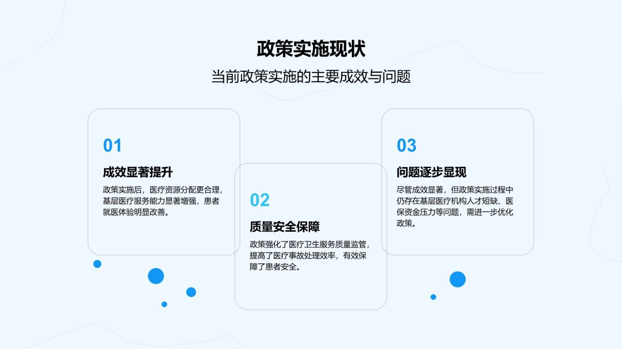 蓝色插画风医疗卫生行业政策宣讲PPT模板