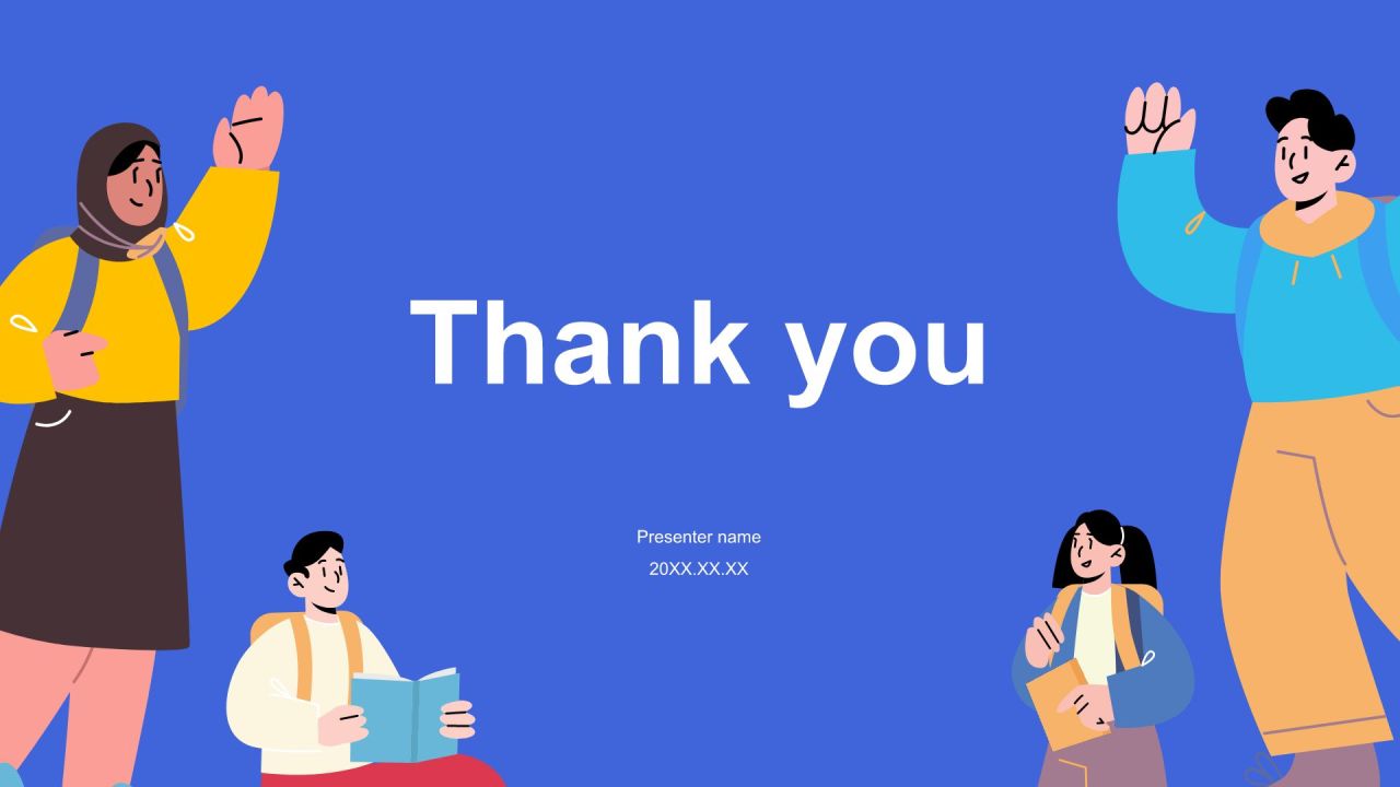 蓝色插画风校园社团竞选演讲PPT模板