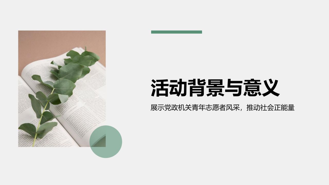 绿色商务风青志协志愿服务活动宣传PPT模板