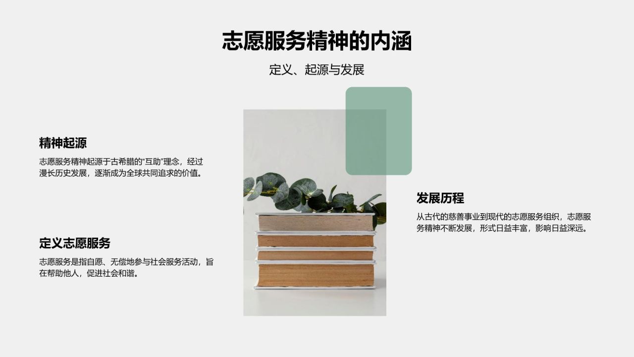 绿色商务风青志协志愿服务活动宣传PPT模板