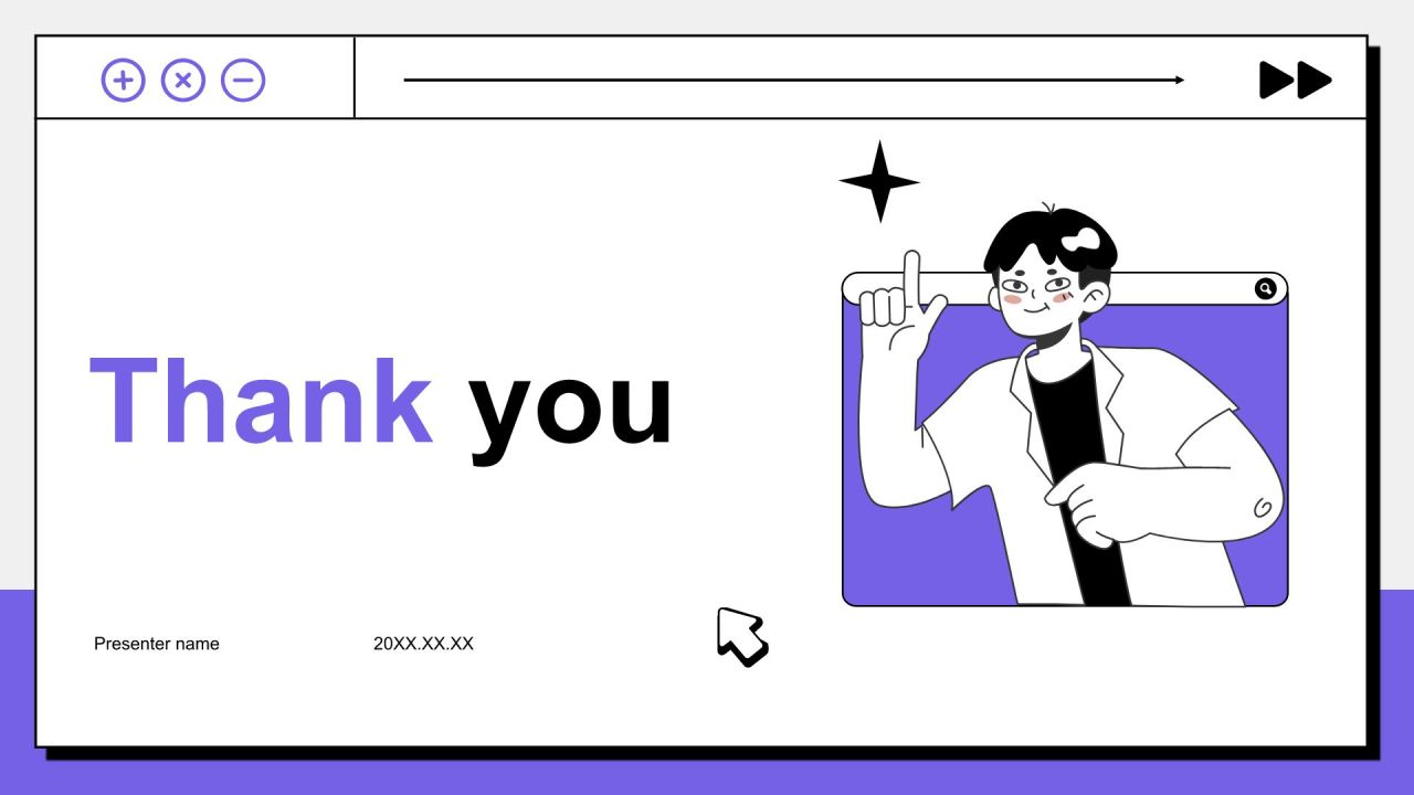 紫色插画风晋升述职与未来规划PPT模板