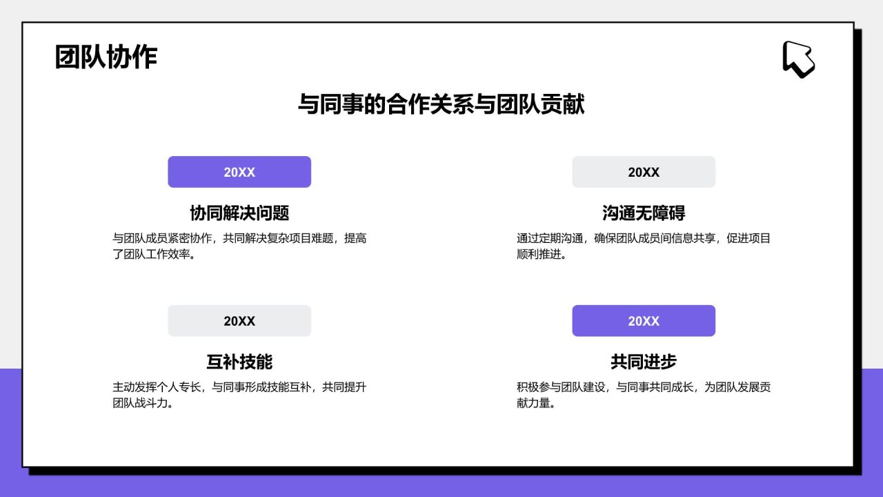 紫色插画风晋升述职与未来规划PPT模板