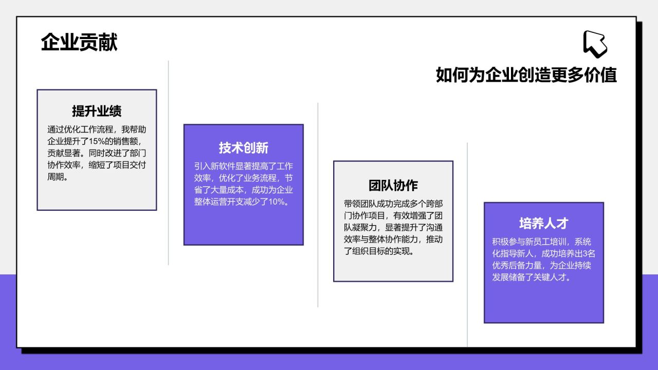 紫色插画风晋升述职与未来规划PPT模板