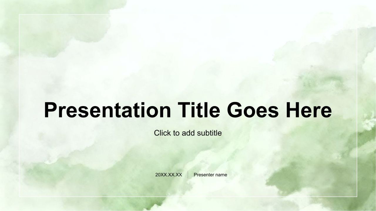 绿色水墨风职场通用自我介绍PPT主题