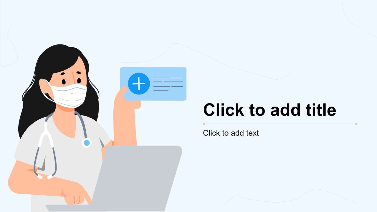 蓝色插画风医疗卫生行业政策宣讲PPT主题